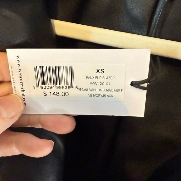 Faux Shearling Jacket with Black Accents - Picture 3 of 4